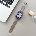 thumbnail image 3 of TPU Crystal Clear One-Piece Band Case Compatible with Apple Watch Bands 44mm, for Men Women Boys Girls Jelly Sport Case Band for iWatch Series 6/5/4/SE 44mm Shockproof Protective, Black, 3 of 3