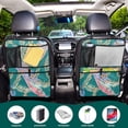 thumbnail image 4 of Car Seat Back Protector,Waterproof & Stain Resistant Kick Mats with Tablet Holder & Organizer Pockets,Easy-Clean Nylon Back Seat Protector A Peacock, 4 of 7