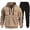 Khaki, variant on Sweatsuits for Men 2 Pcs Hoodie Men's Jogging Tracksuit Set Athletic Suit Set Dark Gray L
