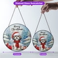 thumbnail image 5 of Merry Christmas Shih Tzu Enjoys Woofmas Winter Xmas Holiday Stained Glass Suncatcher Lion Dog Lover Gifts Window Hanging Sign Decor - 02022, 5 of 5