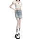 thumbnail image 5 of Falda corta vaquera de cintura alta para mujer, pantalón fino y antiligero, falda a la cadera, novedad de 2023, 5 of 5