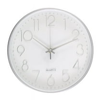 Premium Silver Wall Clock, Decoration, Modern Silent Clock for Home Office Kitchen (25cm, Silver)