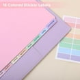 thumbnail image 5 of Durable Plastic 8-Tab Dividers, Big Tab Dividers for 3 Ring Binder, Write&Erase 3 Ring Binder Dividers with Tabs,with Sticker Labels, 1 Set, Pastel Color, 5 of 8