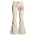 thumbnail image 3 of NinXxx Girls Monthly Flared Pants School Supplies Lightweight Casual Trousers Khaki 9-10 Years, 3 of 5