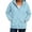 Sky Blue, variant on Asgosdo Hoodies for Women Long Sleeve Button Collar Drawstring Hooded Tops Loose Fit Sweatshirts Comfy Casual Winter Pullover