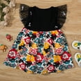 thumbnail image 4 of Penkiiy Toddler Baby Girls Outfits Flower Print Summer Cute Comfortable Net Yarn Dress Girls Dress Party Sundress 12-18 Months Black On Clearance, 4 of 9