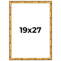 19x27 Frame Gold Bamboo Solid Wood Picture Frame | 0.75 Inch Moulding Width | Interior Frame Depth