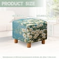 thumbnail image 5 of Jiueut Daisy Bee Print Ottoman Slipcover, Folding Footrest Stool Cover Washable Square Slipcover with Elastic Band for Living Room, 5 of 7