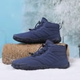 thumbnail image 4 of XIMIN Winter Barefoot Hiking Boots Slip On Warm Zero Drop Snow Boot Wide Toe Box Ankle Boots Minimalist Waterproof Shoes Five Finger Sneakers Hike Shoes, 4 of 5