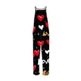 thumbnail image 5 of QATAINLAV Womens Jumpsuits with Pockets Casual Button Sleeveless Wide Leg Onesie Pants Heart Print Rompers Overalls, Multicolor, XL, 5 of 6