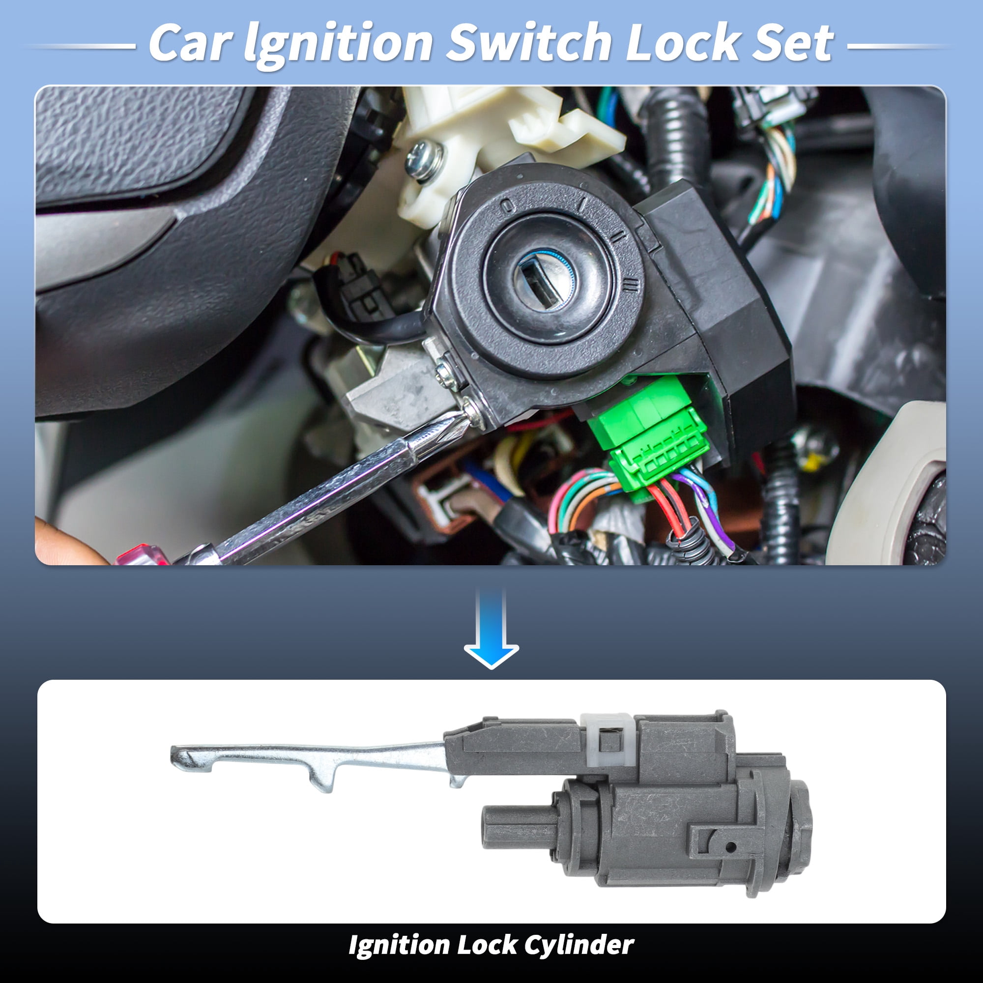 Unique Bargains Ignition Lock Cylinder and Door Trunk Lock for Honda Accord 2003-2007