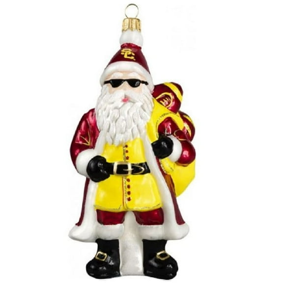 USC Santa with Sunglasses Polish Glass Christmas Ornament
