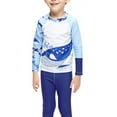thumbnail image 5 of 2-9T Kids Boys Cartoon 2Pcs Long Sleeve Shirt Pants Sunsuit Surf Bathing Swimwear, 5 of 8