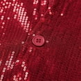 thumbnail image 7 of YONGHS Women Men Sparkly Sequin Vest Sleeveless Party Jacket Disco Dance Costume Nightclub Waistcoat Red 4XL, 7 of 7