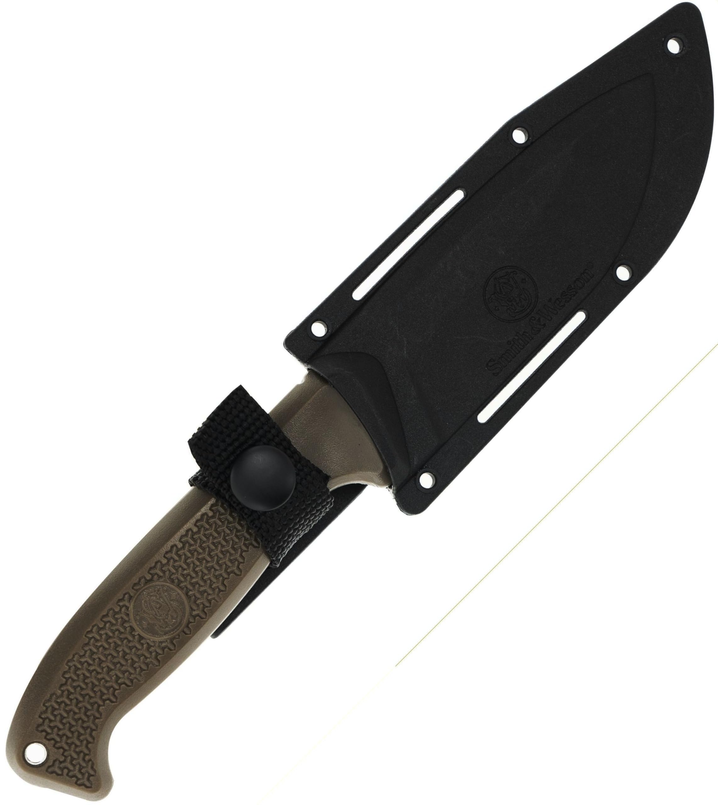 Smith & Wesson 1122655 2-Piece Fixed & Folding Knife Combo Set � Stainless Steel Blades, Polymer Handles, Gift Tin Storage Box � Everyday Carry & Outdoor Utility