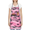 thumbnail image 4 of Anti-Fouling Belt Pocket Elasticated Apron - Non-Slippery Non-Fading Non-Shrinking Non-Crinkly Water-Repellent Texture Military Camouflage Pattern Abstract Pink_1, 4 of 8