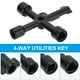 thumbnail image 4 of Llave de utilidad de 4 vías Uxcell, llave multifuncional en forma de triángulo y cuadrado para abrir armarios eléctricos de válvulas en color negro, 4 of 6