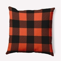 18" x 18" Simply Daisy Buffalo Plaid Polyester Indoor/Outdoor Pillow, Harvest Orange Qty 1