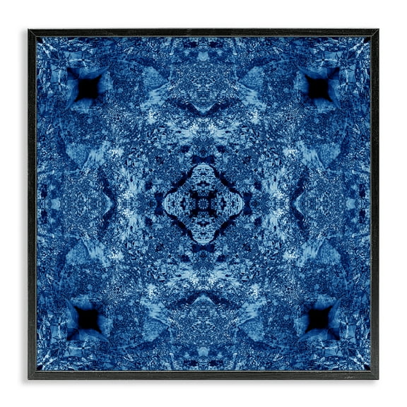 Stupell Industries Detailed Mosaic Motif Abstract Painting Black Framed Art Print Wall Art, 12 x 12