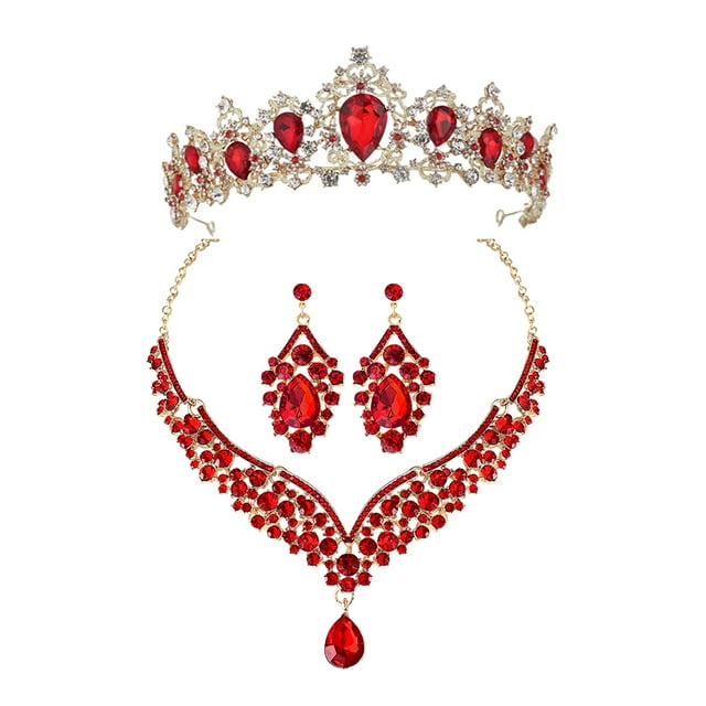 1 juego de diadema con corona, collar y pendientes para fiesta de cumpleaños para niña