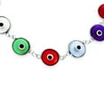 thumbnail image 3 of Bling Jewelry Womens .925 Sterling Silver Turkish Multicolor Glass Bead Evil Eye Bracelet Protection Amulet 7.5 Inch, 3 of 5