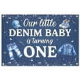 thumbnail image 5 of 7x5FT Denim 1st Birthday Backdrop Our Little Denim Baby is Turning One Photography Background Blue Jean One Year Old Birthday Baby Shower Party Decorations Banner Supplies Photo Booth Props, 5 of 5