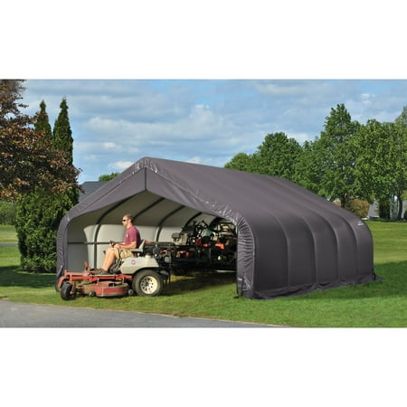 18' x 24' x 9' Peak Style Shelter, Gray