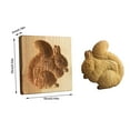 thumbnail image 3 of Wooden Embossed Cookie Mold Set for DIY Baking - Christmas and Thanksgiving Craft Decorative Tools with Traditional Designs - Squirrel, 3 of 5