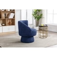 thumbnail image 4 of GZXS 360 Degree Swivel Cuddle Barrel Accent Sofa Chairs, Round Armchairs with Wide Upholstered, Fluffy Boucle Chair for Living Room, Bedroom, Office, Waiting Rooms, (Navy), 4 of 10