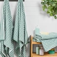 thumbnail image 2 of Mainstays Performance Super Soft Quick Dry Bath Towel Set, 4-Piece, Checkered Green, 2 of 7