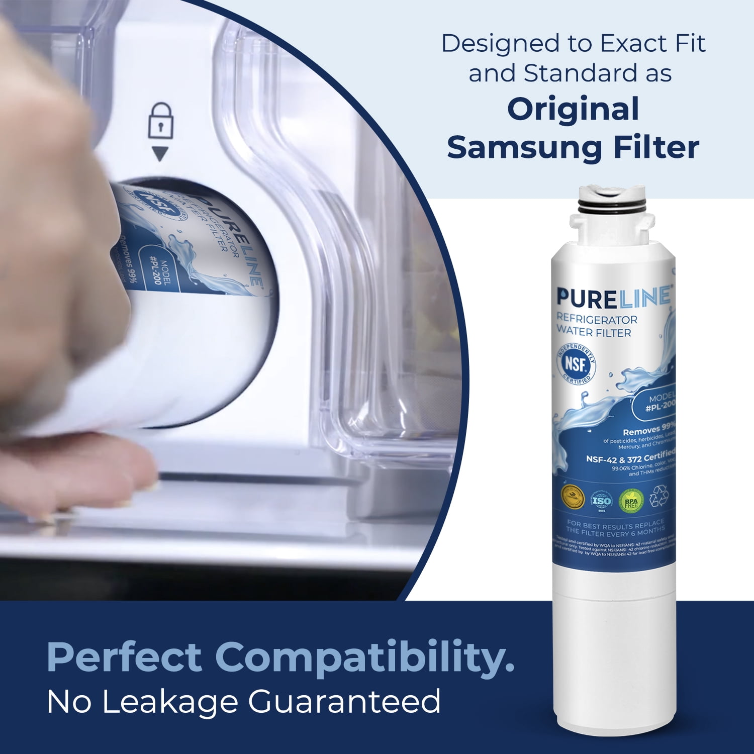 Samsung DA29-00020B Water Filter Replacement. Compatible with Samsung DA29-00020B-1, DA29-00020B, Haf-Cin Exp, RF4267HARS, RF28HMEDBSR, RF28HFEDBSR, & More Models (3 Pack)