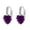 Purple, variant on Earrings Rhinestone Inlaid Heart-shape Design Alloy Heart-shape Design Leaverback Earrings for Party