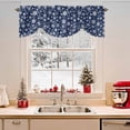 thumbnail image 2 of Winter Snowflakes Tie Up Valances Curtain, Christmas Abstract Art Star Navy Adjustable Rod Pocket Short Window Treatment Tie Up Curtains Valances for Kitchen Living Room Bathroom 54x18 Inches, 2 of 9