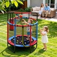 thumbnail image 3 of 4.5FT Toddler Trampoline for Kids with Enclosure, Kids Trampoline with Basketball Hoop, SHINPT Indoor Trampoline, Small Trampolines for Kids, Mini trampoline, Gifts for Boys, Girls, 110lbs Capacity, 3 of 4