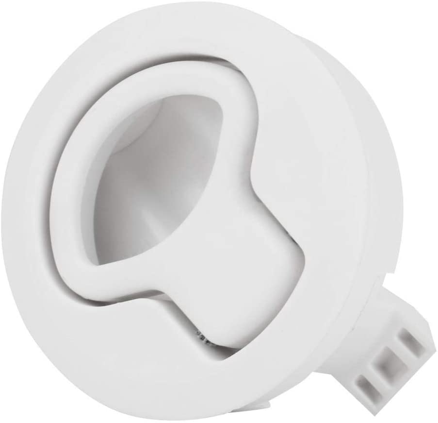 Pactrade Marine White Plastic Flush Pull Slam Latch – 2-3/8D Hatch Lift For Boats