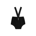 thumbnail image 1 of Xingqing Unisex Newborn Baby Girls Boys Suspender Shorts Overalls Infant Solid Color Ribbed Knitted Summer Clothes, 1 of 7