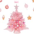thumbnail image 1 of Árbol de Navidad SY CRAFT mini rosa con luces y adornos, 1 of 8
