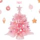 thumbnail image 1 of Árbol de Navidad SY CRAFT mini rosa con luces y adornos, 1 of 8
