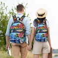 thumbnail image 4 of Balery Floral Truck Welcome Mochila Clásica Impresa Básica para Viaje, Mochila Escolar Resistente al Agua, Mochila de Lona con Correas Ajustables-Medium, 4 of 5