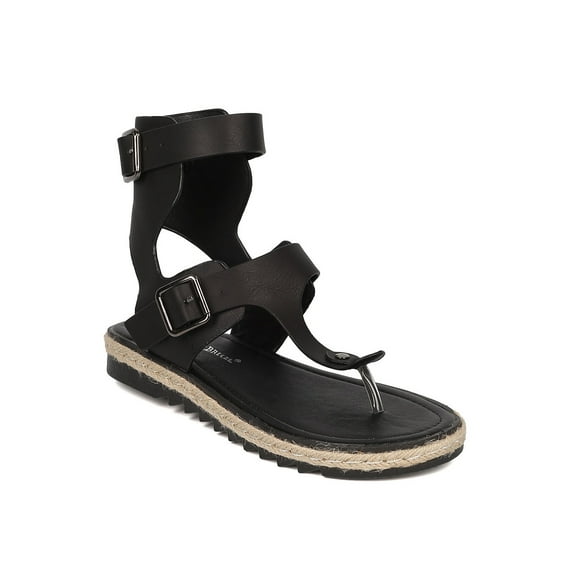 New Women Nature Breeze Trendy-01 PU T-Strap Espadrille Ankle Strap Sandal
