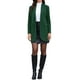 thumbnail image 2 of Abrigo de invierno para mujer con cuello de pico, de manga larga, con un botón, abrigo de longitud media, exterior XS verde, 2 of 6