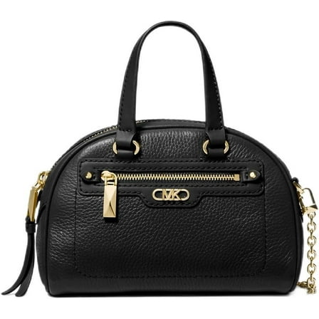 Michael Michael Kors Women's Black Pebbled Leather Williamsburg Extra Small Bowling Crossbody Handbag