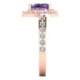 thumbnail image 3 of Halo Engagement Ring for Women - 2.03ct Simulated Alexandrite in 14K Rose Gold Promise Ring, 3 of 6