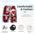 thumbnail image 2 of Kdxio Buffalo Plaid Love And Gnome Print Men's Swim Trunks with Compression Liner 7 Inch Inseam Quick Dry Swim Shorts, 2 of 5