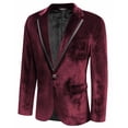 thumbnail image 4 of COOFANDY Mens Velvet Blazer Purple Tuxedo Jackets Notched Lapel Single Button Dinner Prom Party Jackets Christmas Gift, 4 of 18