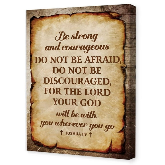 Joshua 1:9 Be Strong and Courageous Wall Art poster Religious Bible Verse Wall Decor,Scripture Canvas Wall Art for Christian Home Office Church poster