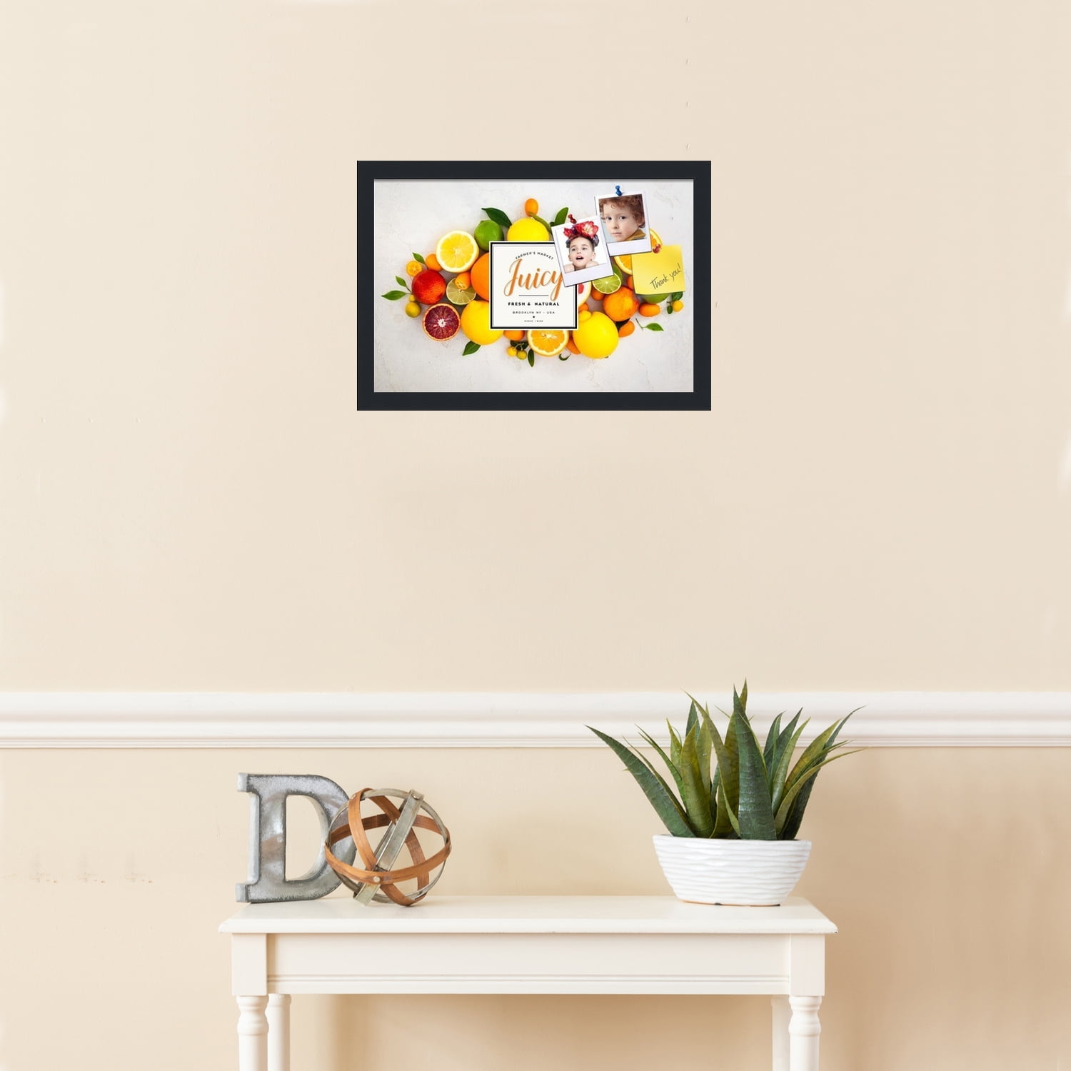 PinPix 18x12 Custom Cork Bulletin Board Fruit Poster Board Has a Fabric Style Canvas Finish, Framed in Fruit, by ArtToFrames (PinPix-1362)
