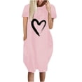 thumbnail image 2 of Robes pour Femmes 2024 Été Ample Décontractée Imprimée Robe Manches Courtes Col en V Robe 50 % de Réduction!, 2 of 5