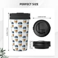 thumbnail image 3 of Uemuo Coffee To Go Pattern Print Carry Insulated Coffee Mug, Travel Mug with Hidden Handle, Insulated Coffee Flask, Leak-proof Travel Mug Insulated Mug for Office, 3 of 8