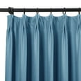 thumbnail image 3 of TWOPAGES Velvet 72"x72" Room Darkening Curtain Pinch Pleat Drape for Bedroom, 1 Panel, Sky Blue, 3 of 6